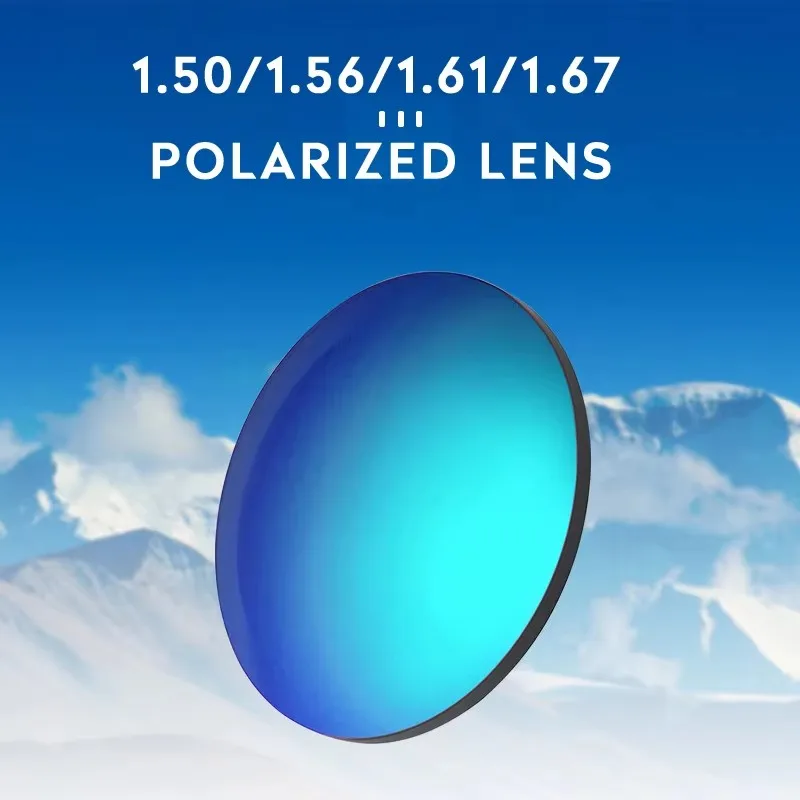 KANSEPT 1.50 1.56 1.61 1.67 Polarized Lens Sunglasses Lens UV400 Optical Prescription CR-39 Resin Colorful Mirror Lens 1 Pair