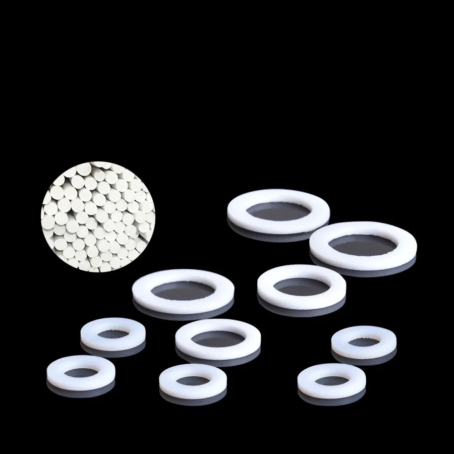 

10 PCS White 1/2"3/4"1" Rubber Ring Silicon PTFE Flat Pad Shower Head Hose Seal Ring Bellows Washer Ring