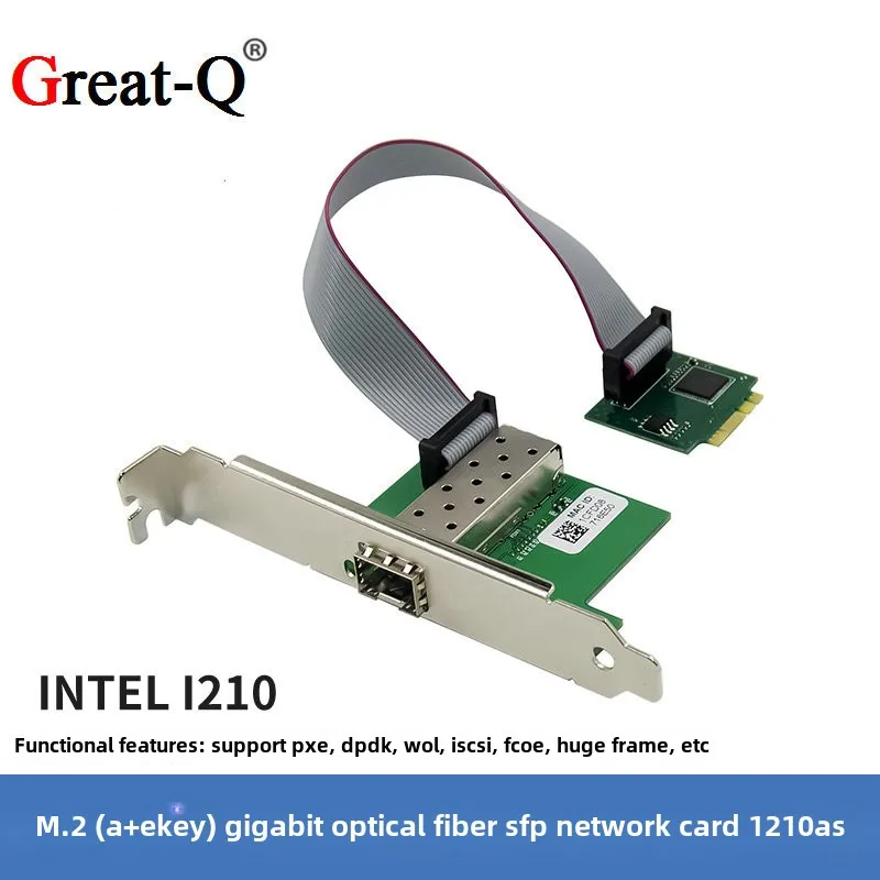 M. 2 A+E Gigabit Fiber Server Network Card I210AS Single Port SFP Fiber LC Adapter