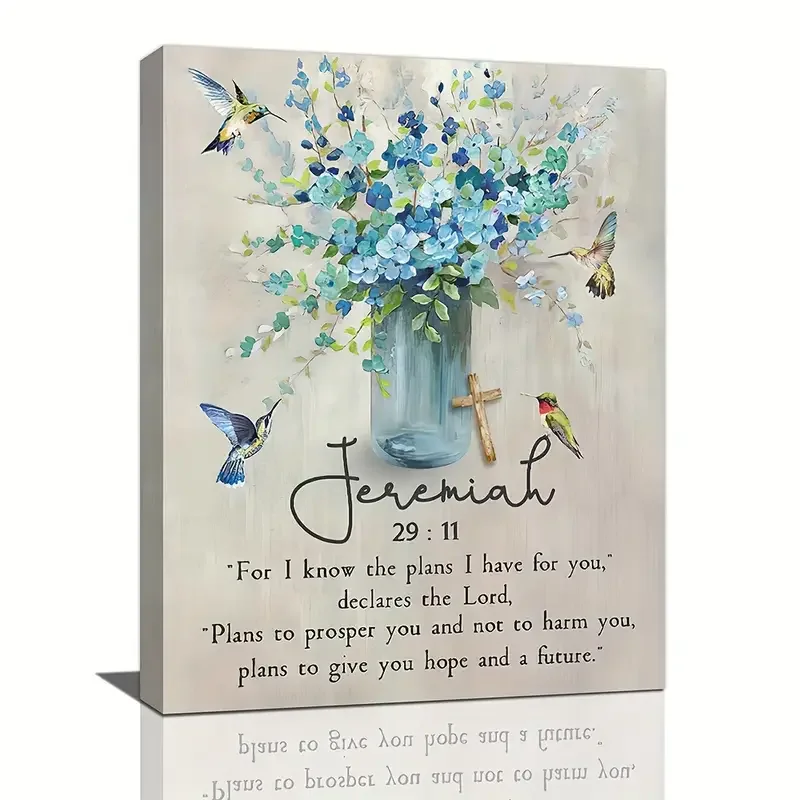 1pc No Framed Christian Jeremiah Wall Art Bible Verses Scripture Canvas Prints Painting Rustic Religious Floral Pictures Fra