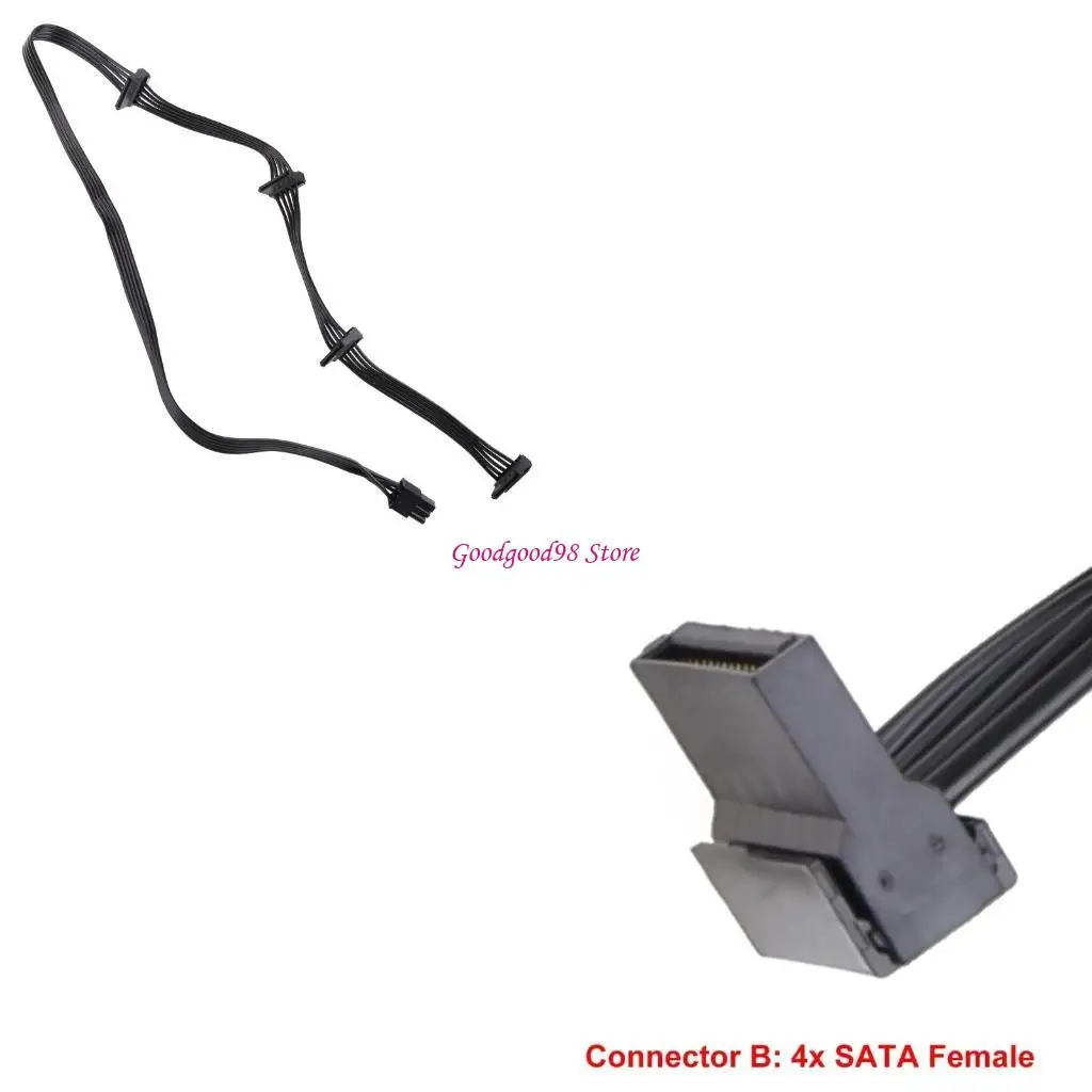 

6 Pin Male to 4 x Female Hard Drive Power Adapter Cable for Corsair Modular Power Supply 19.7-in(50cm)