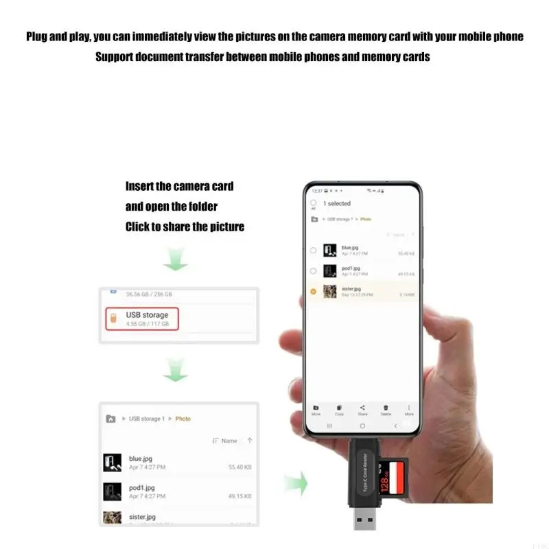Быстрая скорость USB2.0 кард-ридер SDTF слот для ноутбуков типа C телефоны 128 ГБ F19C