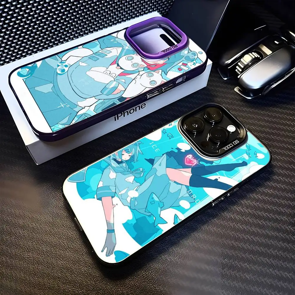 

Illustration band girl blue Phone Case For iPhone17,16,15,14,13,12,11 Plus,Pro Max Purple Matte Shockproof Cover