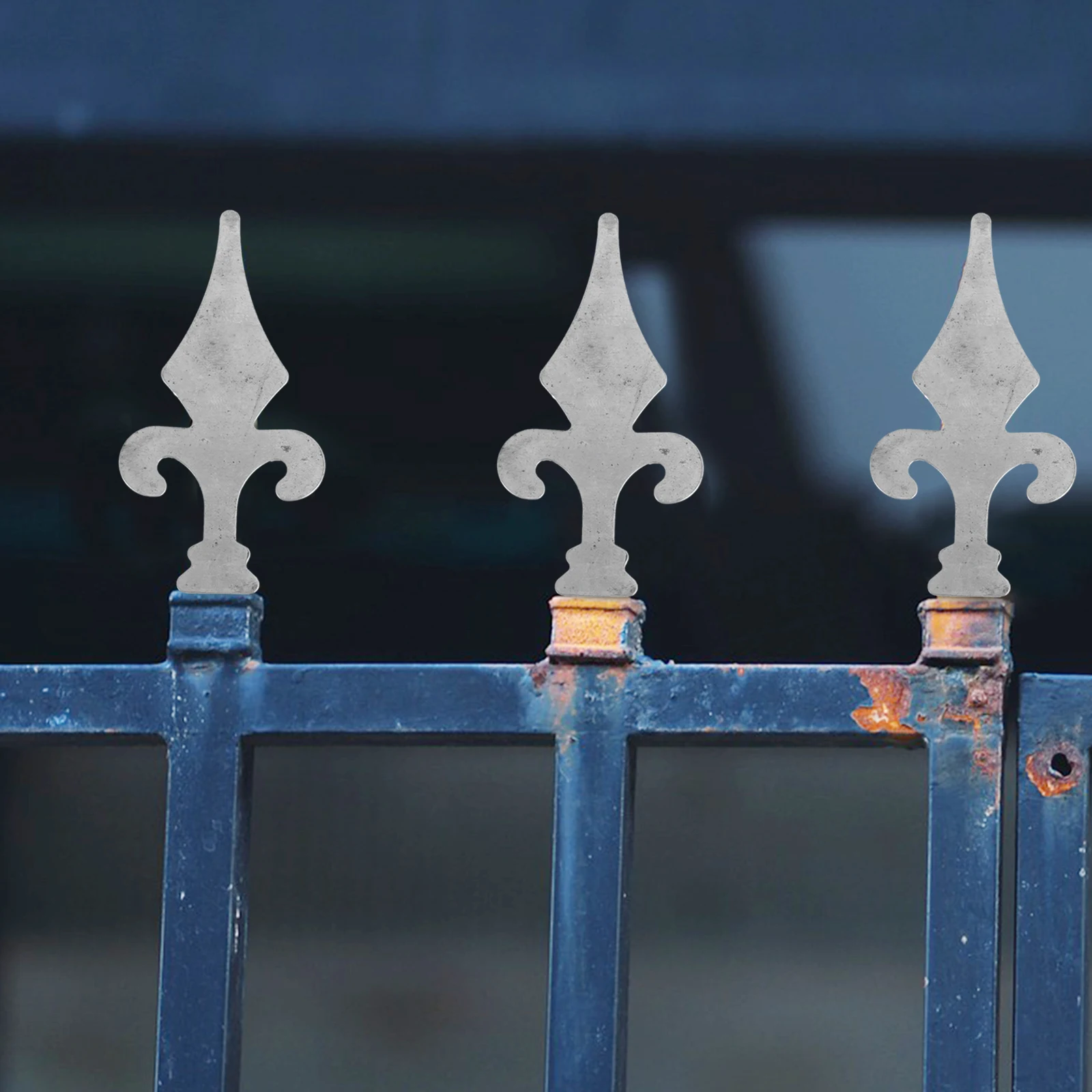 

10pcs Iron Fence Top Decoration Heads Finials Post Toppers Metal Caps Galvanized Privacy Garden Gate
