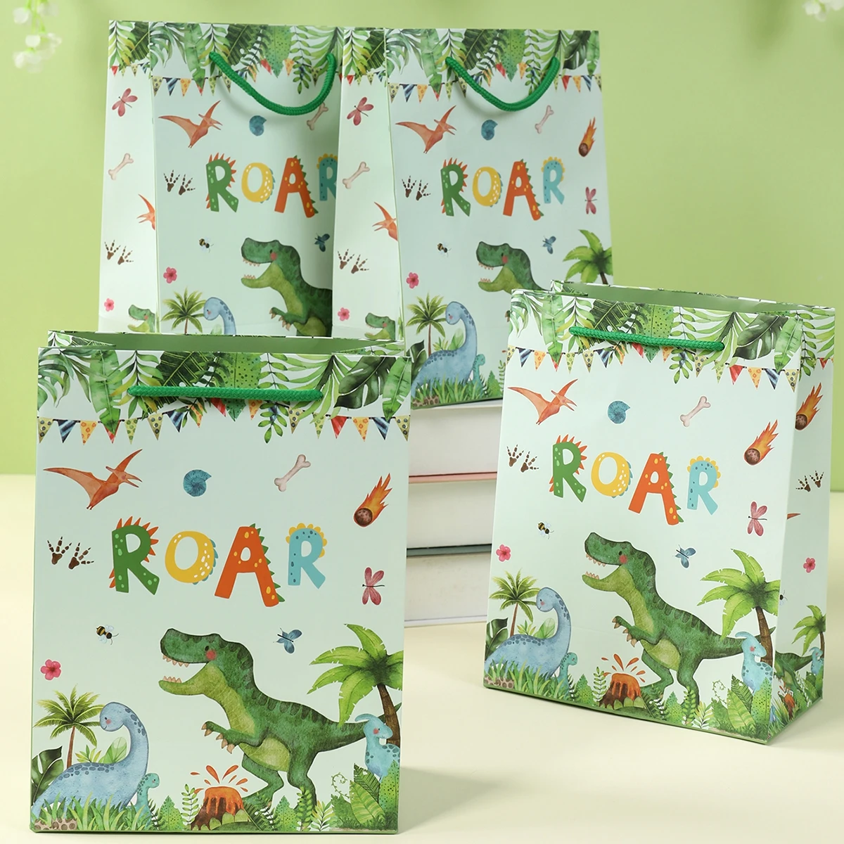 Butterfly Party Favor Tote Bag Dinosaur Birthday Present Bags For Birthday Party Decoration Shopping Bag Gift Bag Craft Tote Bag