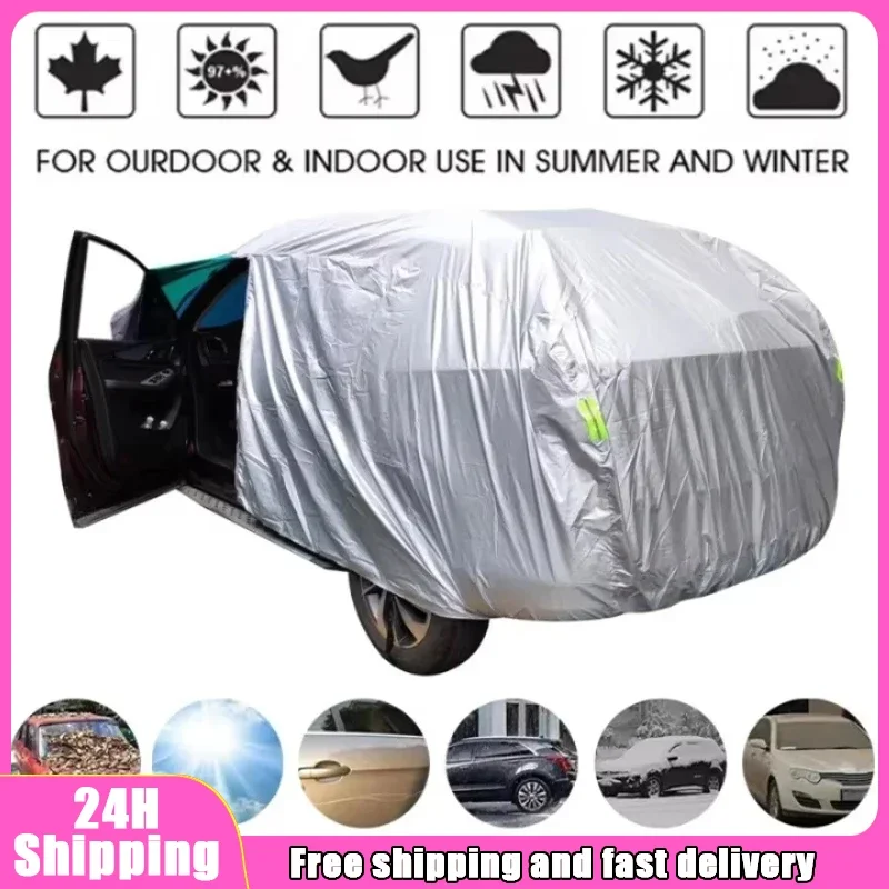 

Внешний автомобильный чехол, уличная защита, полный автомобильный чехол, водонепроницаемый солнцезащитный козырек, снежный чехол, анти-УФ-универсальный для седана