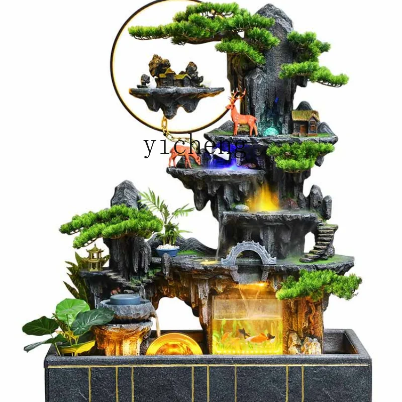 

ZF Decorative Floor Flowing Water Ornaments Resin Plastic Film Handmade Gift Landscape Landscape