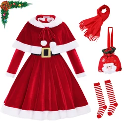 Christmas Girl Clothes Baby Cosplay Santa Claus Costume Toddler Children Xmas Suit Jumpsuit Outfit For Kids Carnival Party