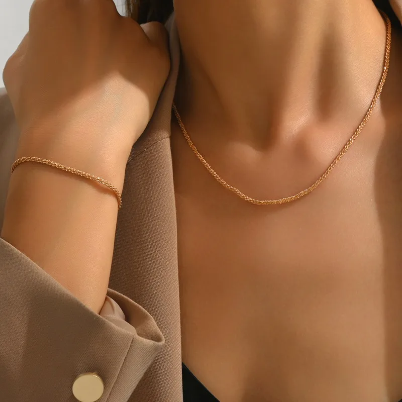 حار بيع تألق الغجر الذهبي قلادة مجموعة شخصية الاتجاه مزيج المجوهرات لامعة