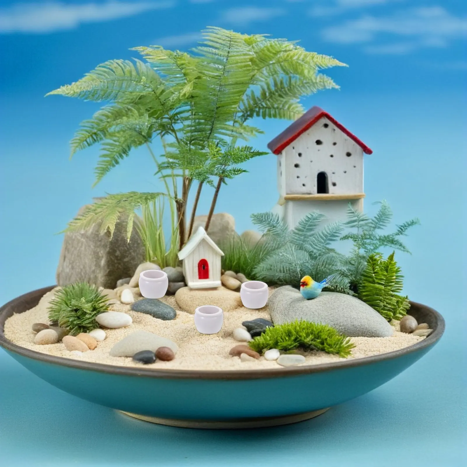 

50Pcs Miniature Flower Pots Realistic Small Plastic Planters for DIY Crafts Accessories Indoor Outdoor Decorations