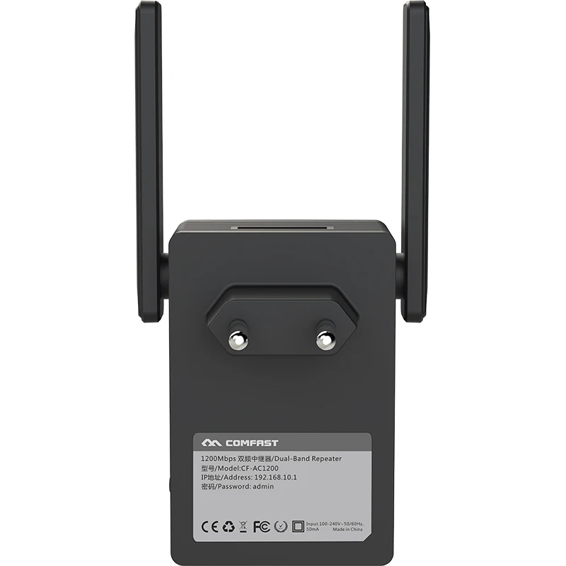 Wifi repetidor ac1200 5ghz para casa, sinal extensor com 2x3 antenas bi, ponto de acesso