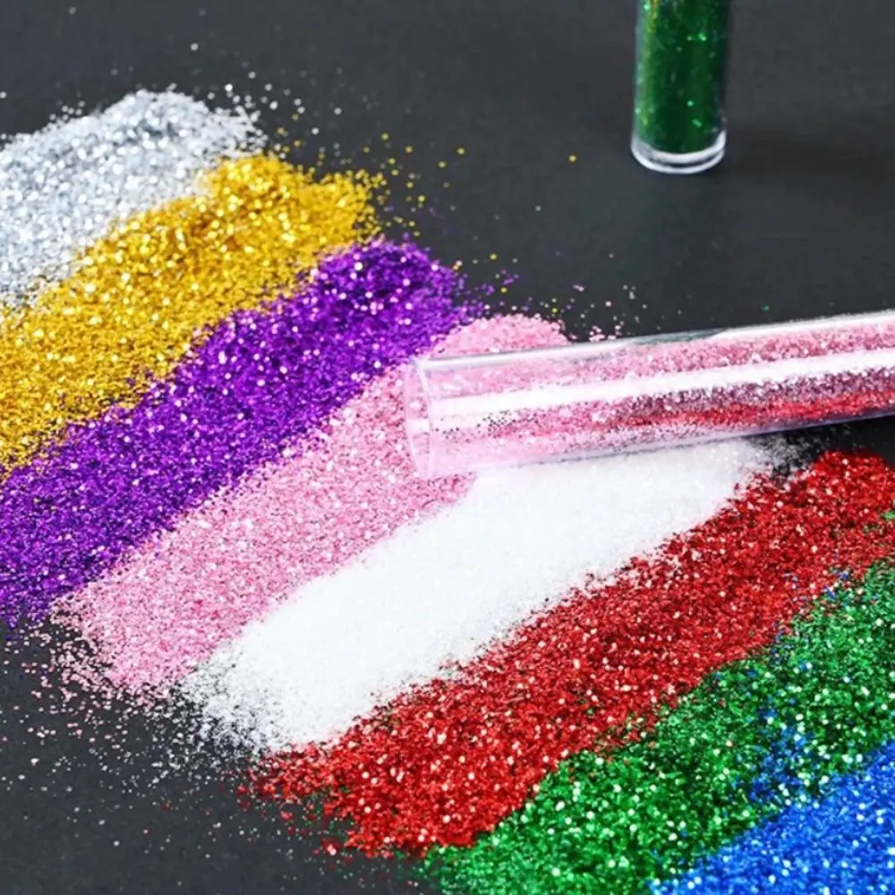 Shining Simulated Fireworks Glitter Powder Sparkle Colorful Pigments Powder Palm Fireworks Mixed Color Nail Glitter Set New Year