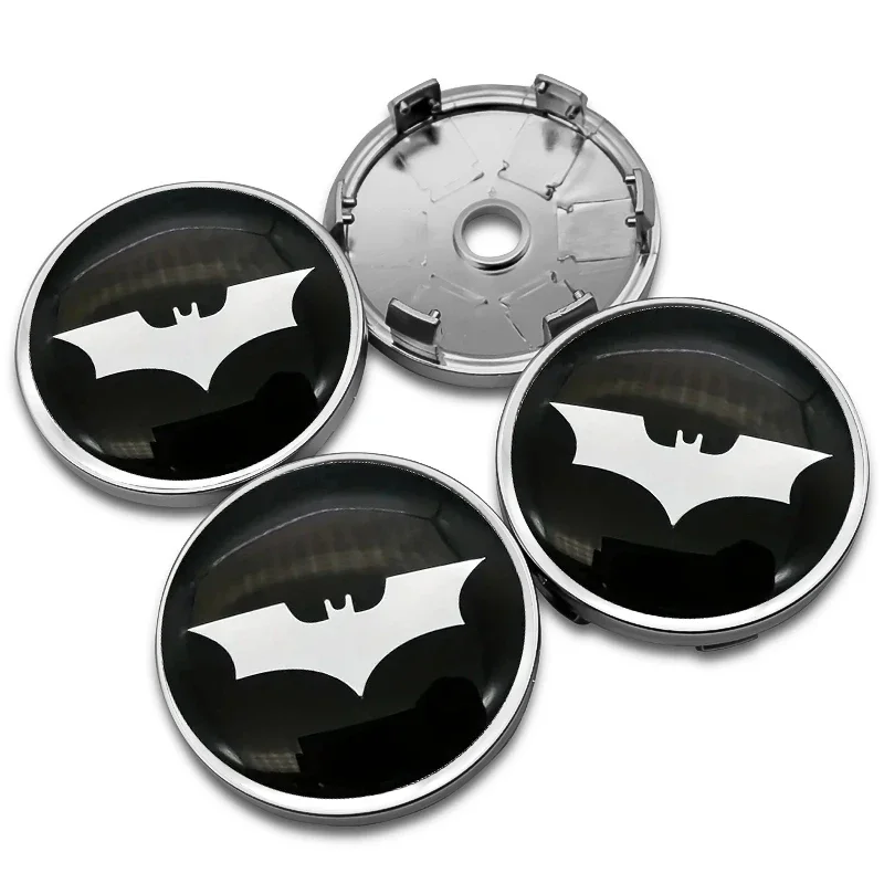 4PCS 56+60MM Universal Bat Emblem Car Wheel Center Cap Rim Centre Hub Cover Auto Styling Modified Accessories