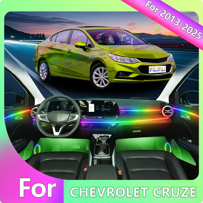 

FILIPLI For The CHEVROLET CRUZE For 2015 DIY Multi Colour Acrylic Car Interior Light Music Sync Rhythm LED Strip By App Control