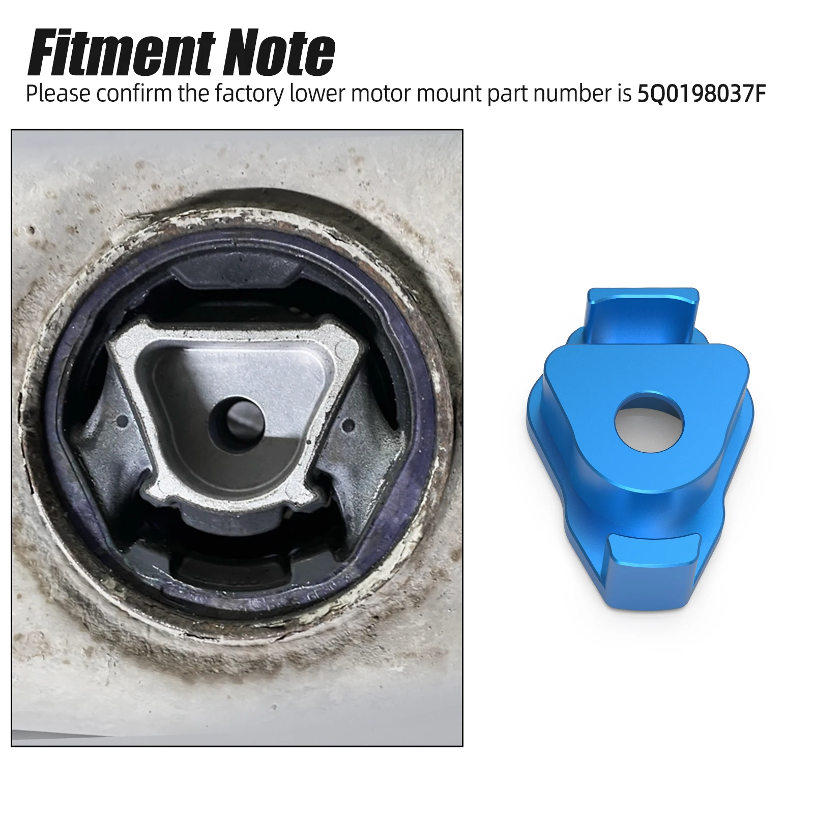 BEVINSEE Lower Motor Mount Insert for VW Golf 7/7.5/8 for Passat B8 for Tiguan 2, for Audi A3 RS3 8V 8Y TT TTRS Q2, for Skoda