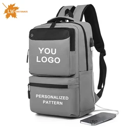 Customized Men's Backpack With Your Logo Name Photo Business Travel Backpack Printed Pattern Women's Waterproof Laptop Backpack