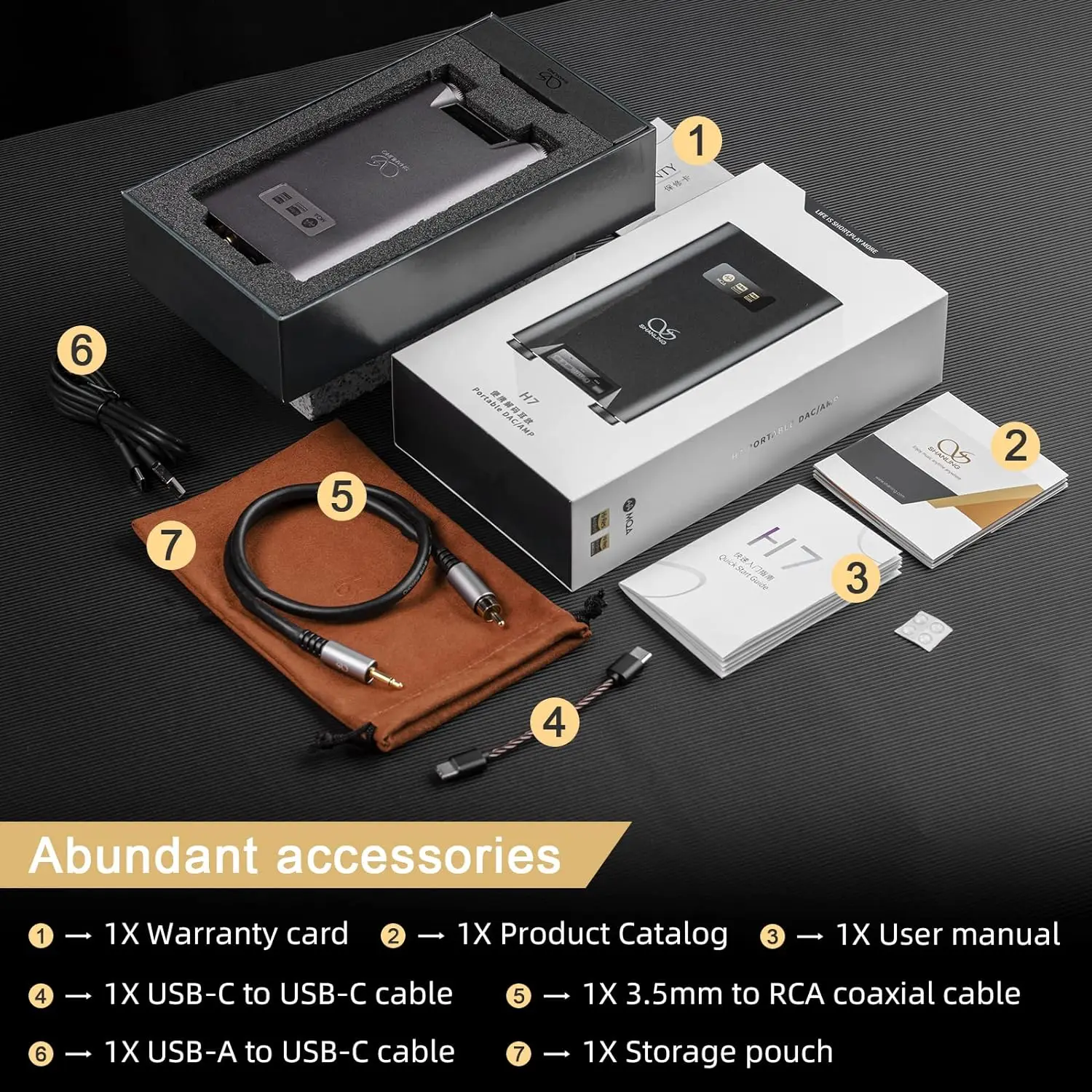 SHANLING H7 Hi-Res Audio Tragbarer DAC AMP Kopfhörerverstärker