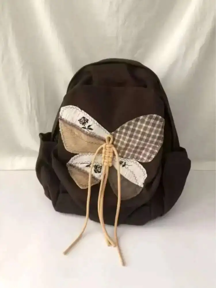 

Новинка 2025 года, школьный рюкзак с бабочкой в стиле пэчворк, сумка на плечо, подарок для студента-подростка B1979 Hit