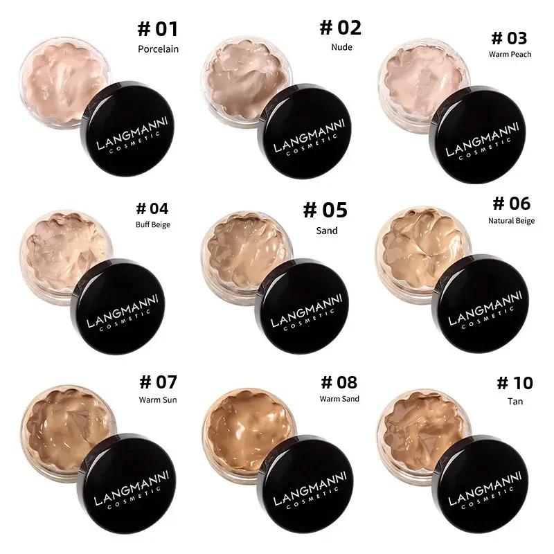 LANGMANNI Vloeibare Concealer Volledige Dekking Onzichtbare Poriën Langdurige Waterdichte Cover Donkere Kringen Concealer Foundation
