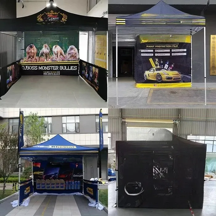 Водонепроницаемая наружная стальная торговая выставка, используемая палатка с навесом на продажу, 10*10 футов, рекламная выставочная палатка с навесом для мероприятий, выдвижная твердая палатка