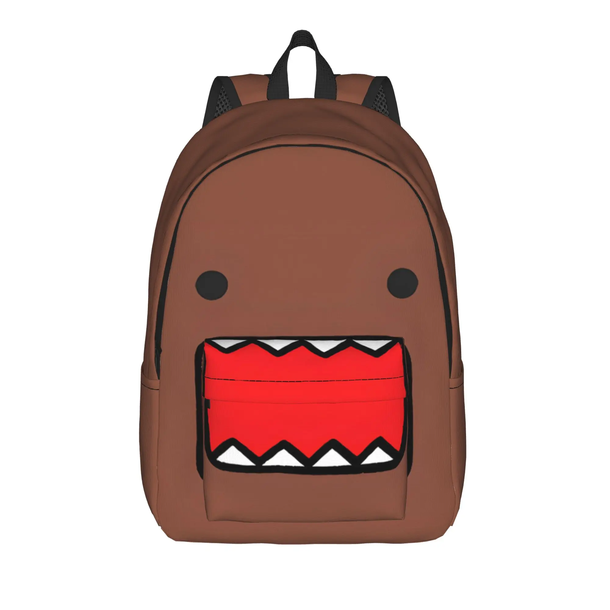 

Kawaii Japanese Doll Classical Backpack with Pocket Student Work Domo Kun Daypack for Men Women College Shoulder Bag