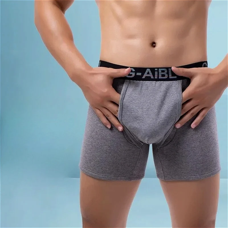 Thick Underwear Sexy Men Warm Pouch Boxers Shorts Homme Velvet Panties Cotton Winter Man Breathable Bullet Separation Underpants