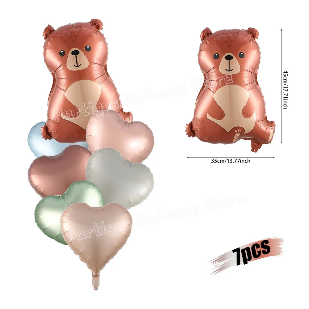 

Bear Foil Balloons Inflatable Brown Teddy Bear Helium Ball Jungle Safari Woodland Animals Baby Shower Birthday Party Decorations