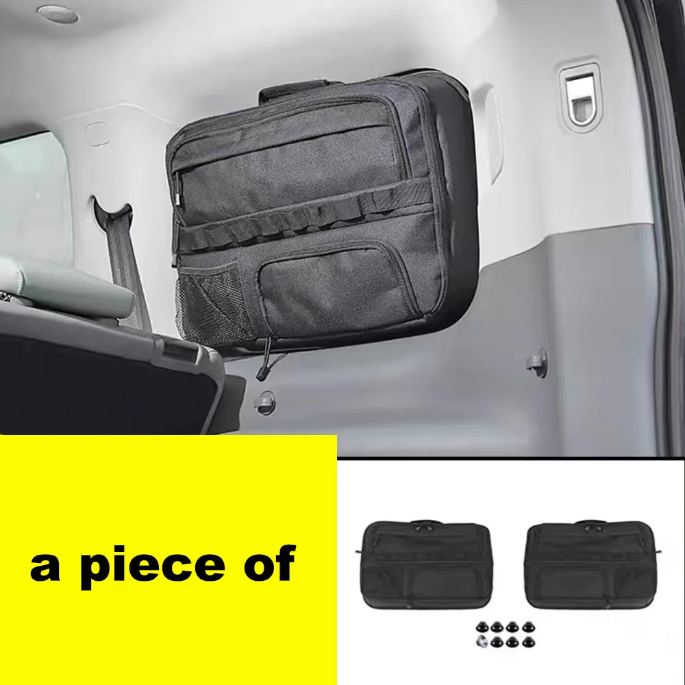 Rear Side Window Storage Bags 2PCS for BAIC BJ40 2024-2025 Oxford Fabric Trunk Organizer with Suction Cups