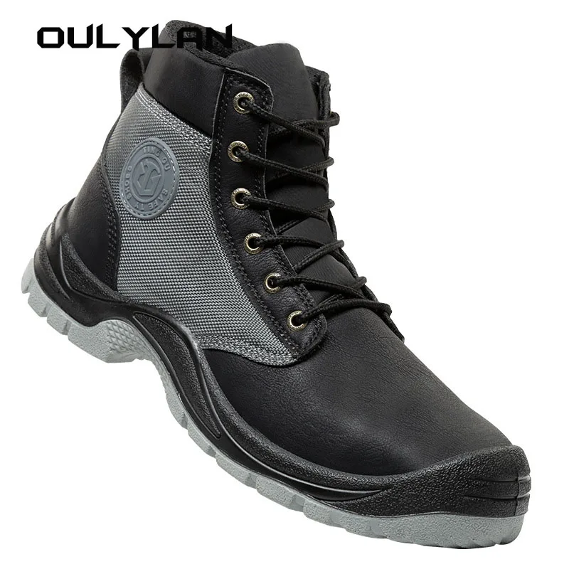 Men's Anti Piercing Casual Comfort Male Shoes Lightweight Breathable Anti-smashing Work Shoes Male Boots Slip on Casual Sneaker