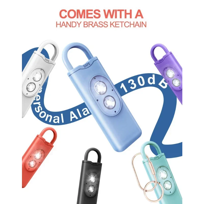 Personal Security Keychain Alarm, Personal Alarms, 130dB SOS LED Light, Self Defense Siren Safety Alarm for Women Keychain