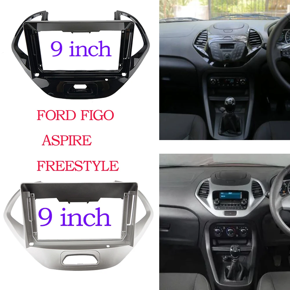 Para 2019 FORD FIGO ASPIRE/FREESTYLE (9 pulgadas) Radio de coche Fascias Android GPS MP5 reproductor estéreo 2 Din unidad principal Panel marco de tablero Ins