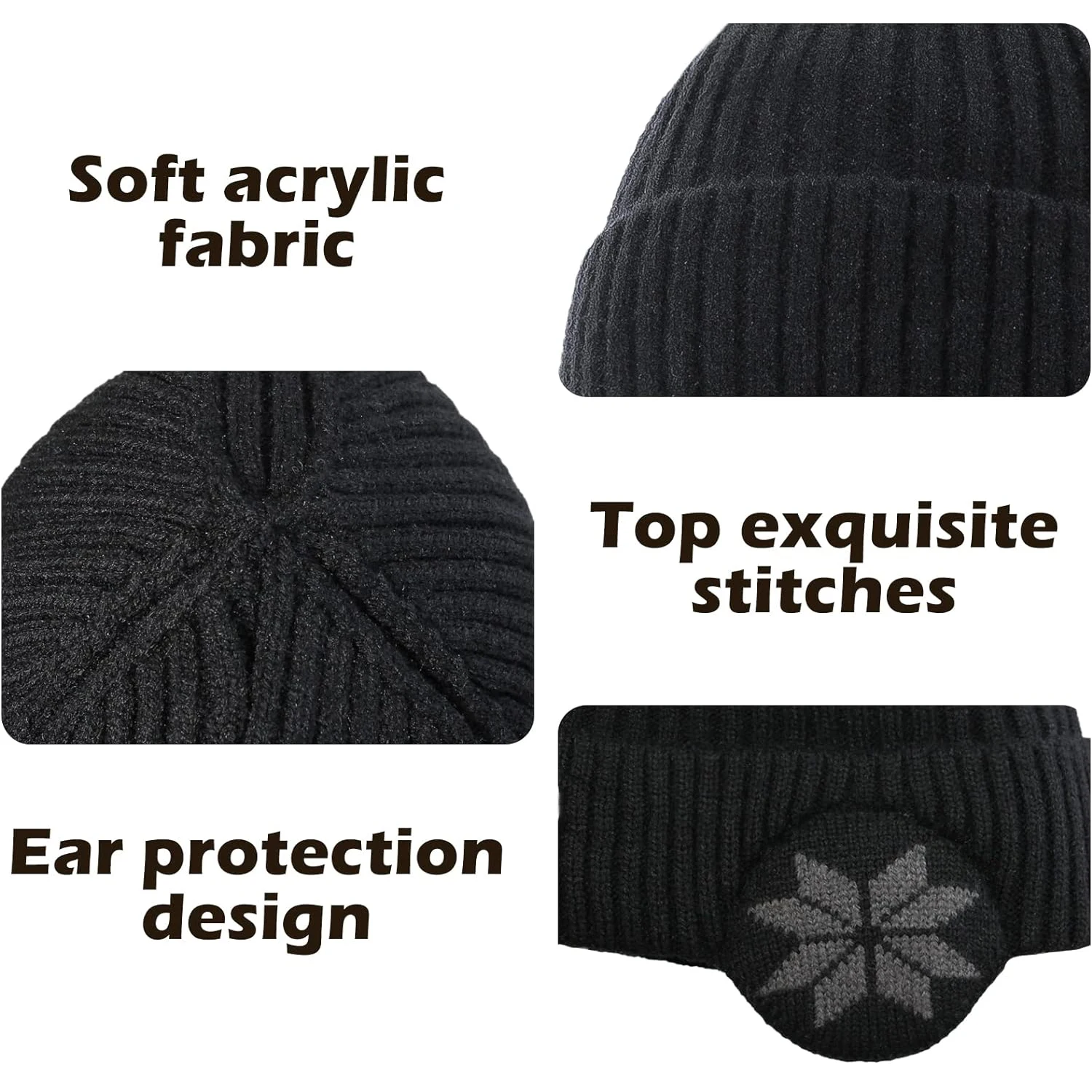 หมวกไหมพรมบุขนสำหรับฤดูหนาว 1 - Knit Beanie Hat Warm บทวิจารณ์และราคา