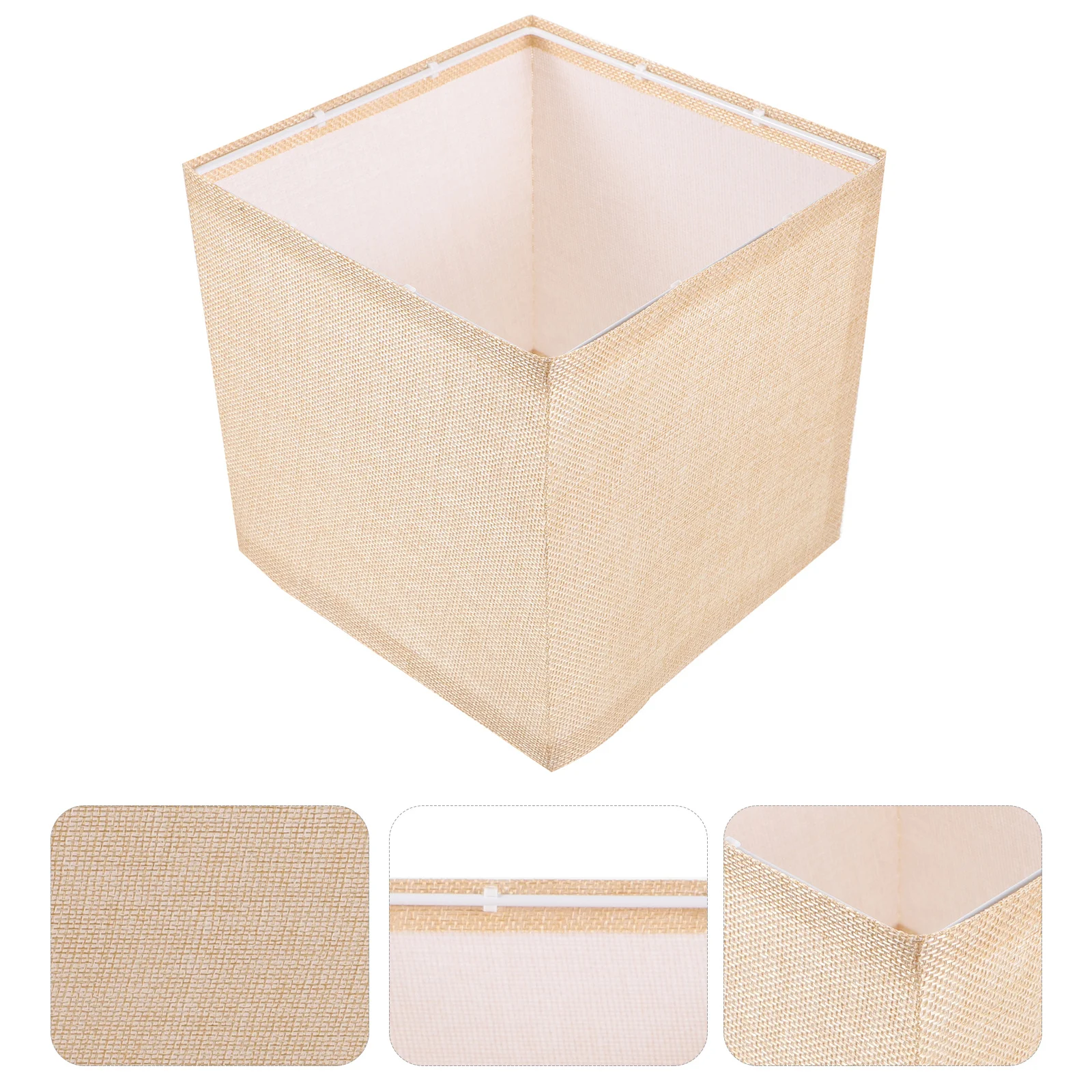 

Fabric Square Lamp Shade Replacement E27 Simple Table Lamp Cover Modern Decorative Cloth Lampshade for Bedroom Living Room