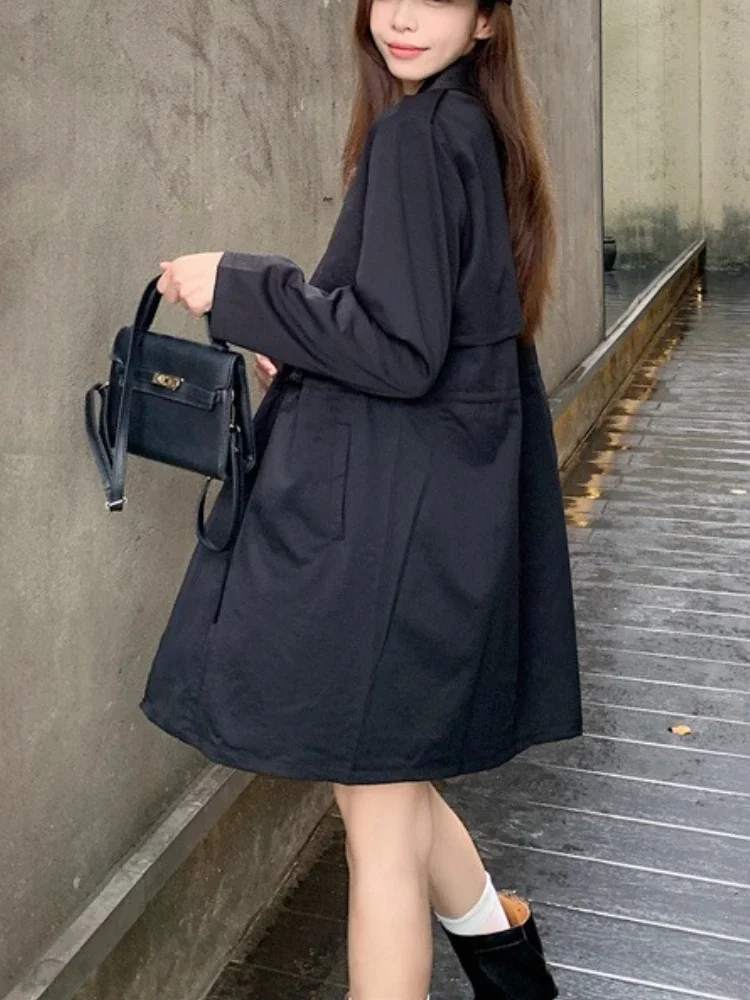 Grande taille manteau polyvalent femmes Trench Coat 2025 printemps automne élégant Version coréenne cordon décontracté coupe-vent veste