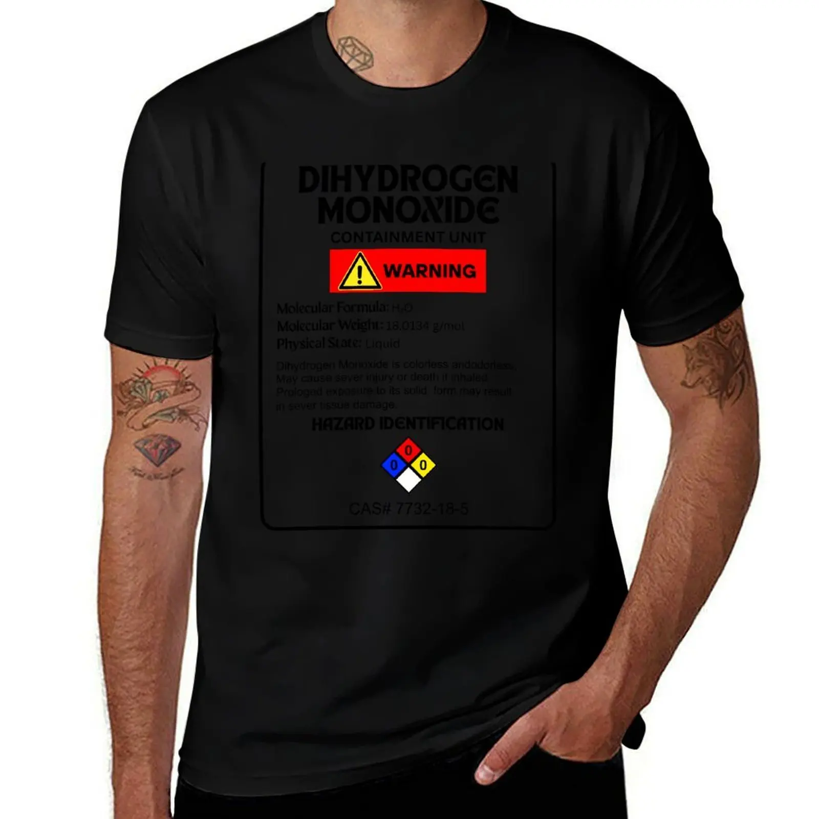 

Dihydrogen Monoxide T-Shirt summer clothes vintage graphic tee plain topping heavy weight t shirts for men
