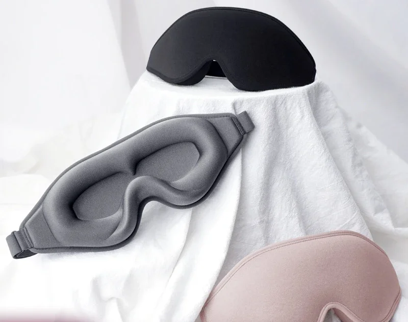 New 3D eye mask with 3D light blocking rebound memory cotton, light blocking and non pressure aviation eye protection