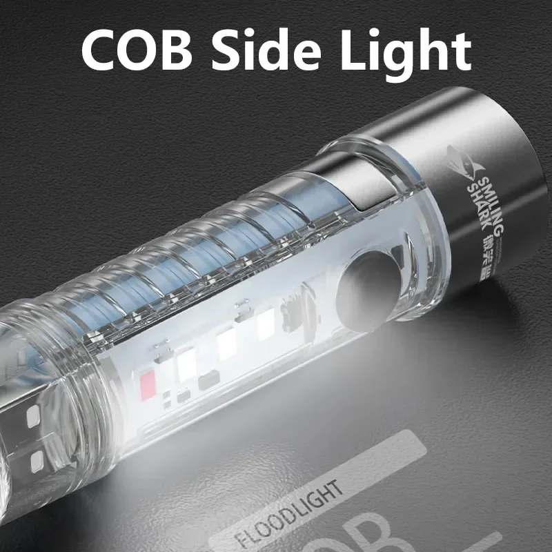 Mini Torch Light Portable LED Camping Lamp USB Charging Pocket Keychain Flashlight 6 Modes Outdoor Hiking Waterproof Flashlights