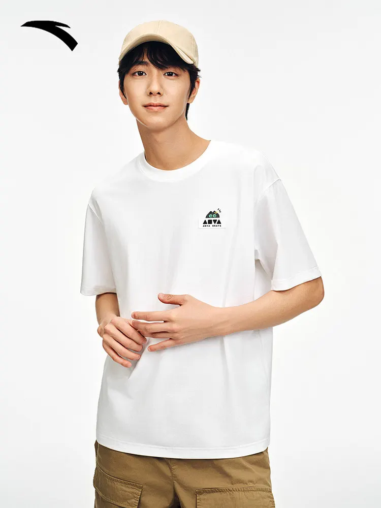 Anta Couple Crew Neck T‑Shirt Men Women Summer Casual Top Loose Breathable Ice Silk Short Sleeve