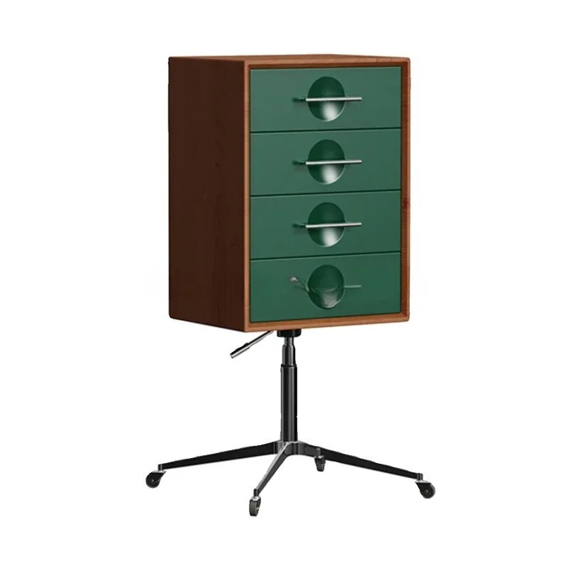 

Mobile chest Liftable household bedroom storage cabinet Rotary drawer side cabinet Stainless steel storage cabinet