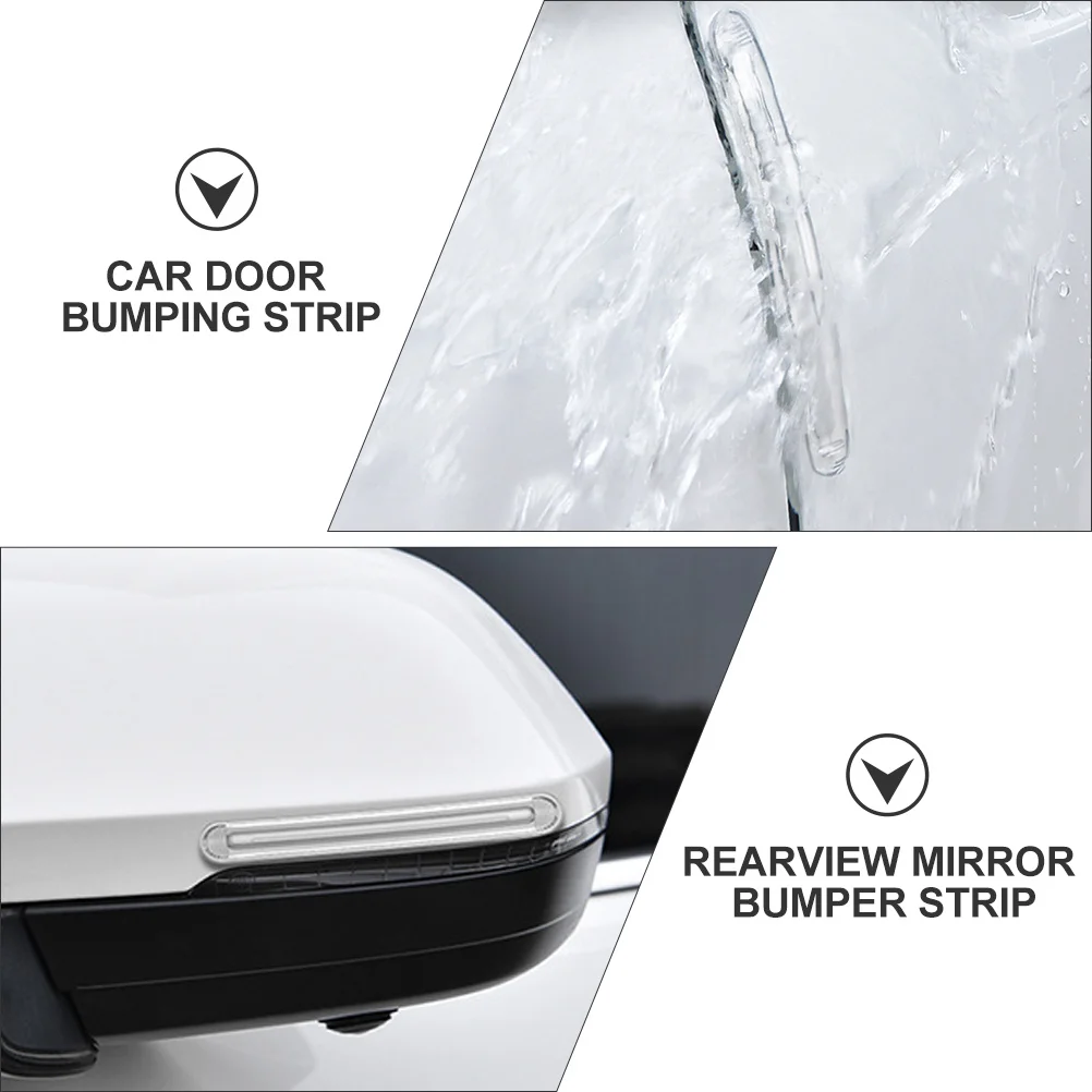 

4Pcs Car Door Bumping Strip Transparent Side Protector Auto Door Guard Anti Scratch Cushioning Stable Adhesive Rain Proof
