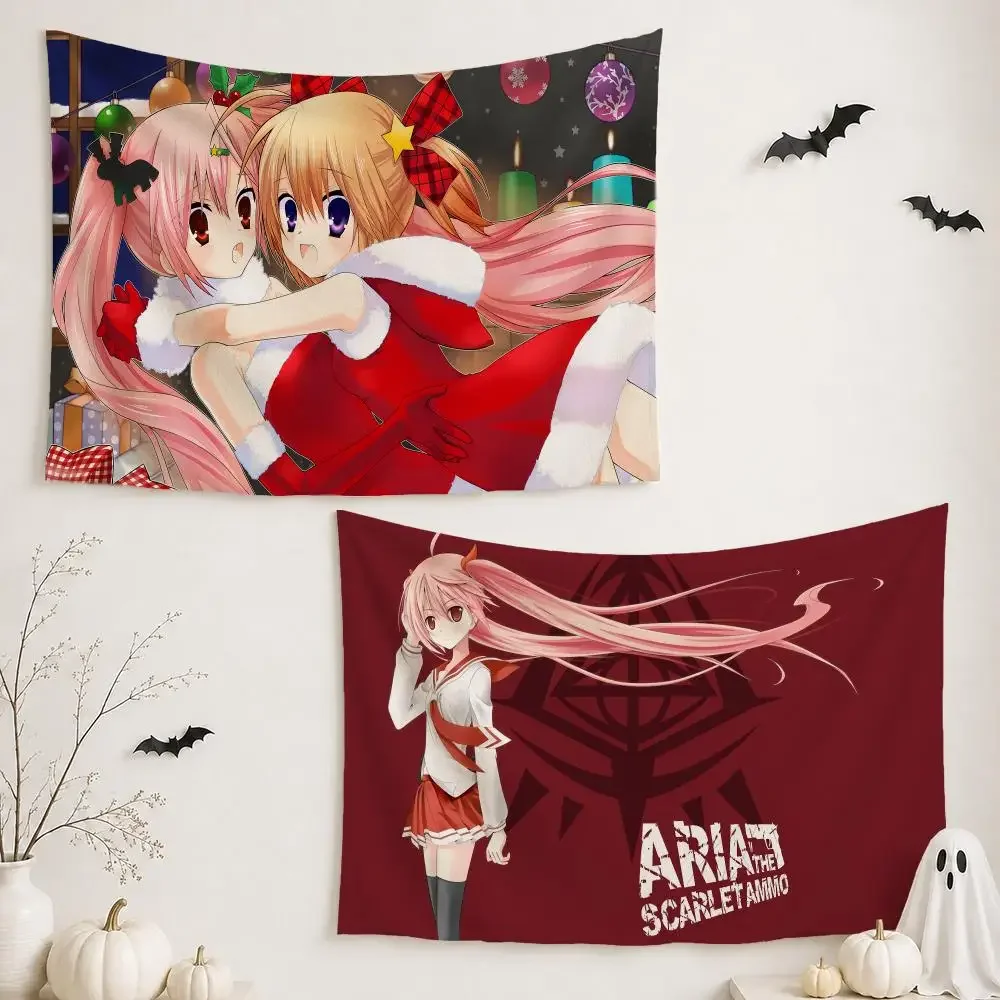 Anime A-Aria the Scarlet Ammo Tapestry Wall Hanging Tapestry Aesthetic Room Decor Banners for Bedroom Living Room Outdoor Party