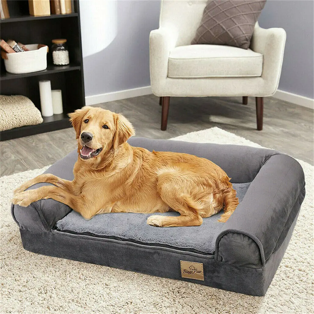 

with Bolster Washable Cover XXL Large Orthopedic Dog Bed Cozy Pet Dogs Bedding