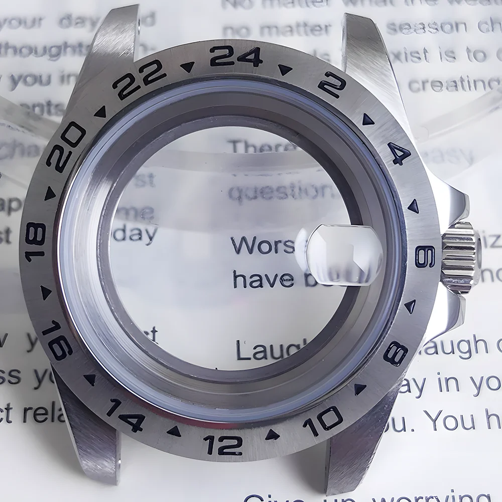 Caja de acero inoxidable de 39MM con bisel fijo, cristal de zafiro, adecuada para accesorios de reloj con movimiento NH34 NH35