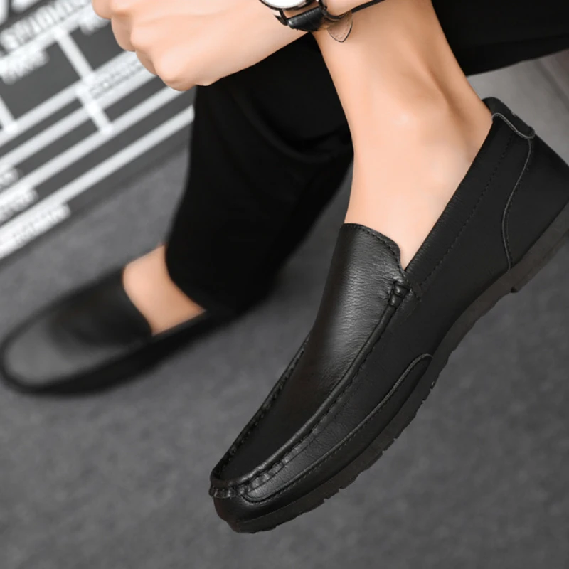 High Quality Leather Loafers Men Casual Shoes Moccasins Slip on Men\'s Flats Fashion Men Boat Shoes Male Driving Shoes Hombre