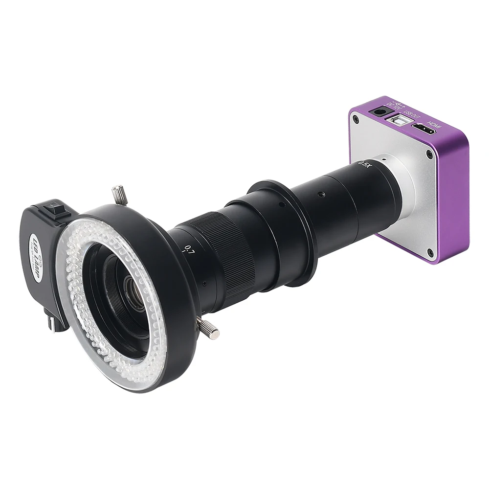 

Цифровая камера для микроскопа HAYEAR 51MP CMOS IMX 1/2,33 дюйма с зум-объективом 180X C-Mount и набором кольцевых ламп 144LED