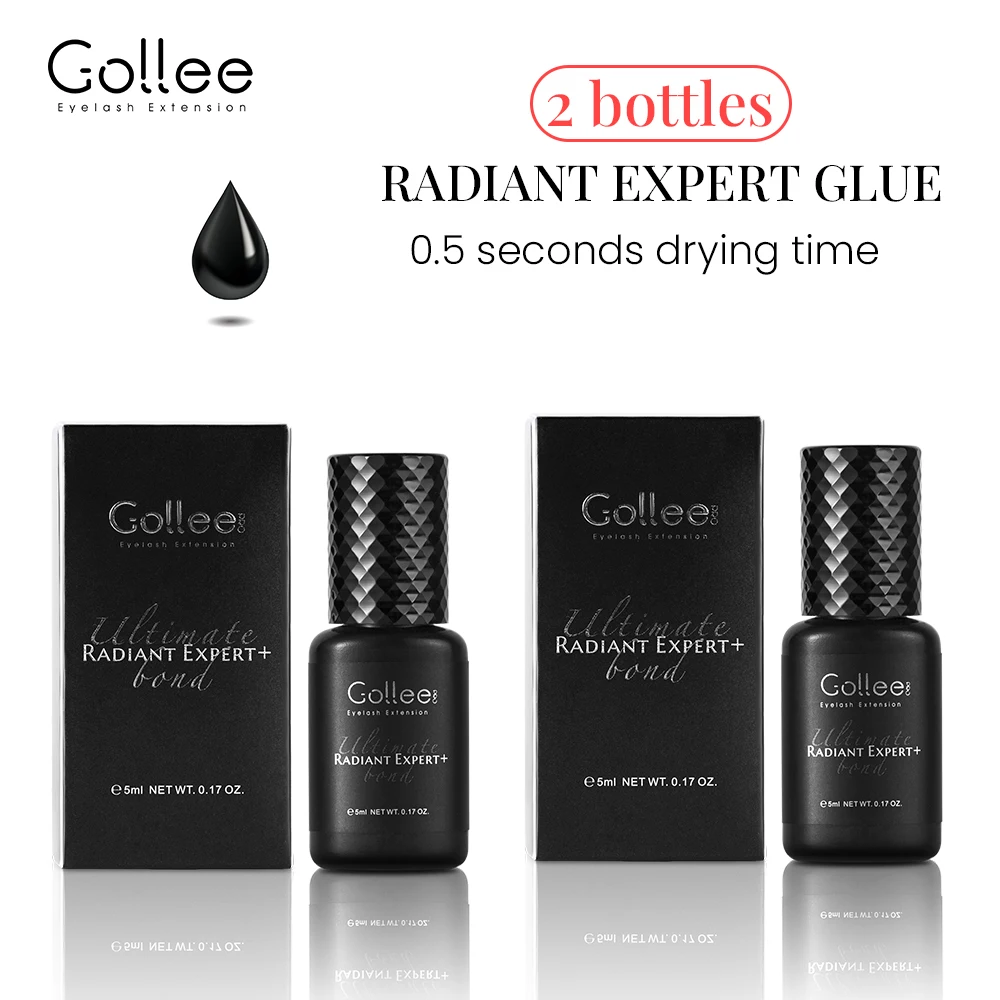 Gollee Wimpernkleber 0,5s Schnelltrocknender Wimpernkleber für Salon-Künstler 6-8 Wochen Haltbarer Wimpernverlängerungskleber Professionelles Wimpern-Make-up
