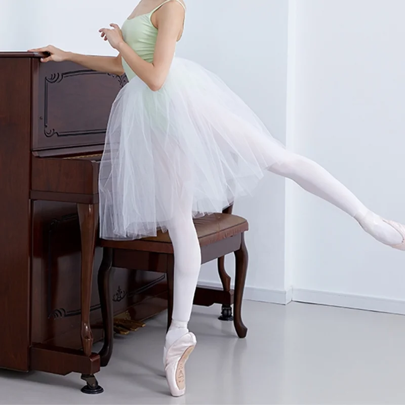 Chuyên Nghiệp Trắng Đen Hồng Phối Lưới Ren Dài 60CM Ballet Cổ Điển Tutu Người Lớn Ballerina Nhảy Múa Lưng Thun Voan Bi Váy