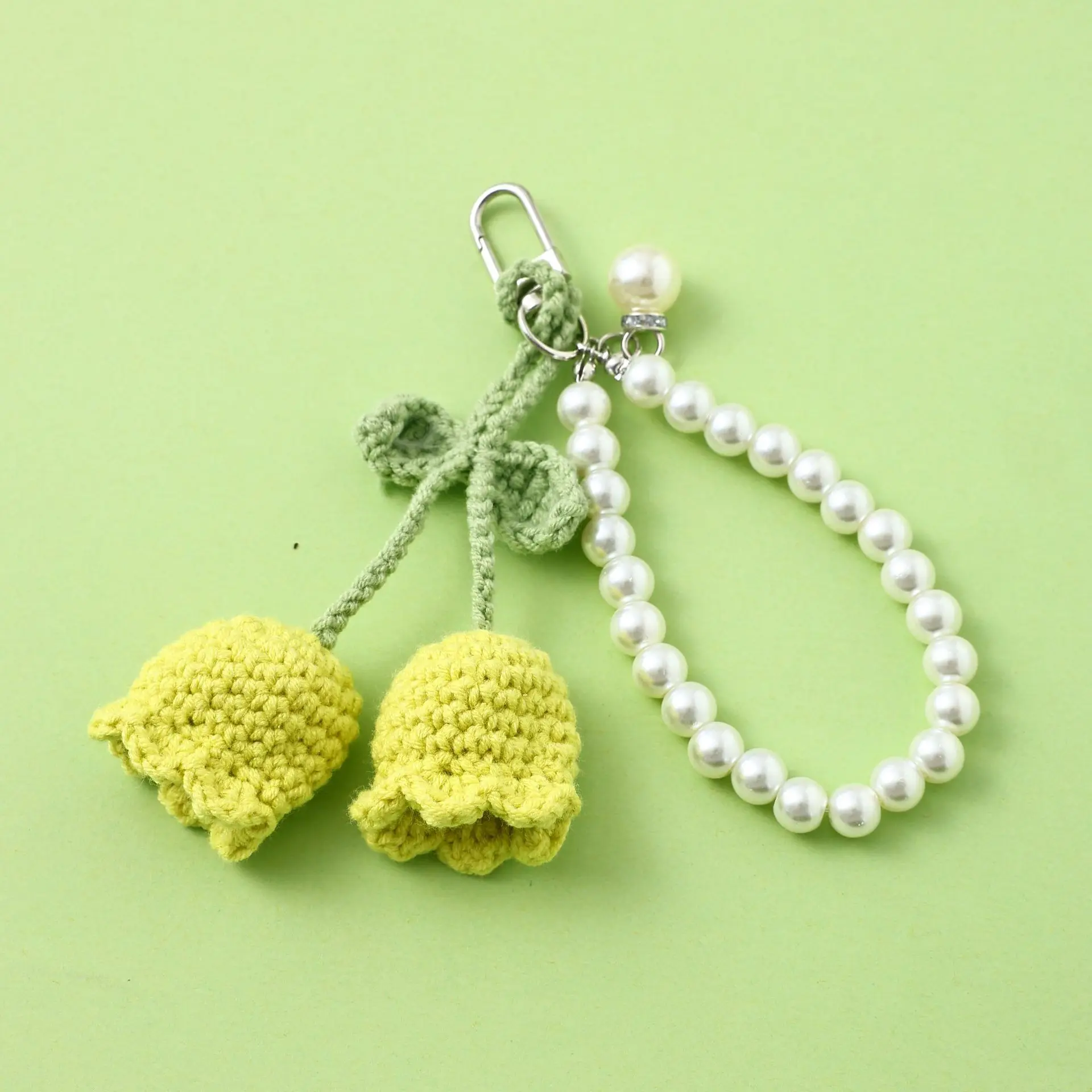 ZAKOL Handmade Flower Knitted Keychain Keyring Women Crocheted