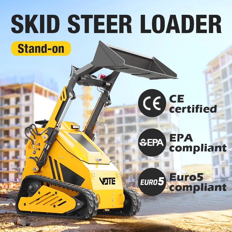 

Free Shipping Wheel Loader Garden Farm Diesel Engine Mini Skid Steer Loader With Attachments for Sale