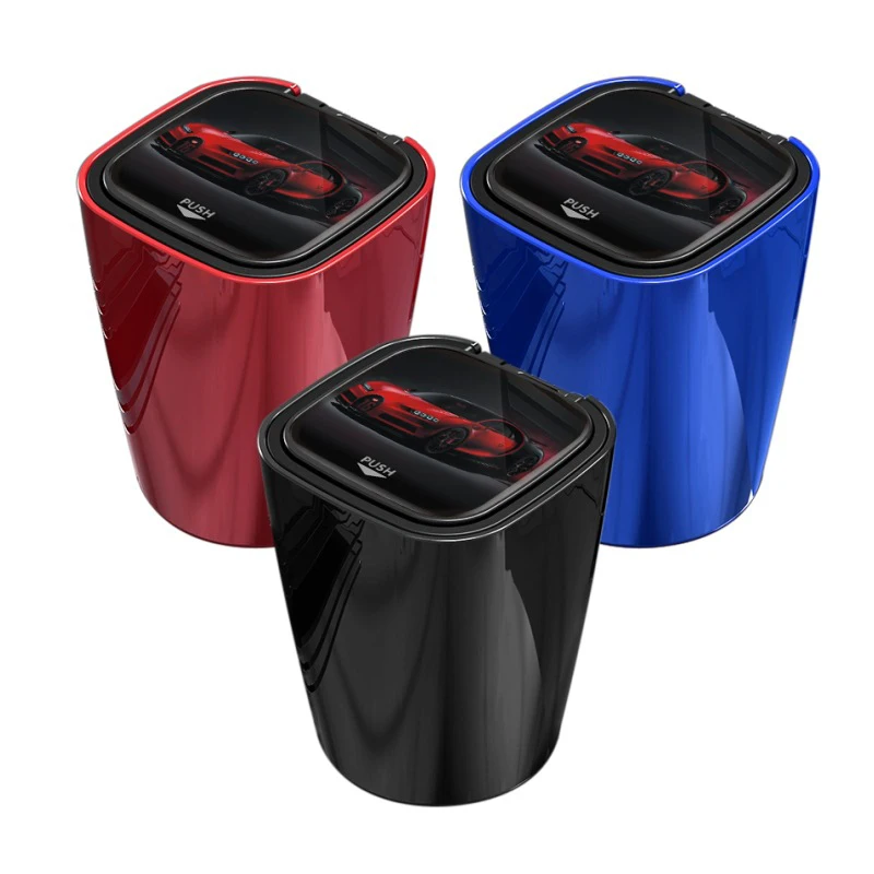 Mobidea Portable Car Ashtray with LED Light Multifunctional Garbage Storage Cup Auto Interior Accessory